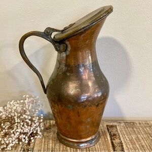 Dovetail Joinery Metal Pitcher Jug Farmhouse Decorative Container Primitive